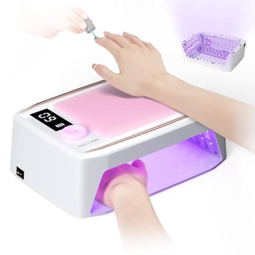 krofaue 380W Fast Curing UV Nail Lamp with Auto Sensor Professional Cordless UV Light for Gel Nails with Detachable Arm Rest, 6 Timers UV/LED Nail Dryer for Nail Salon and Home DIY - Image 1
