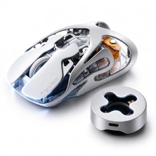 Angry miao AM Infinity Wireless Gaming Mouse, 49g Magnesium-Aluminum, PAW3950 30K DPI, 8K Polling, Anti-Double Click Optical-Micro Switches, Hot-Swap Battery, Tri-Mode RGB Programmable Mouse for FPS