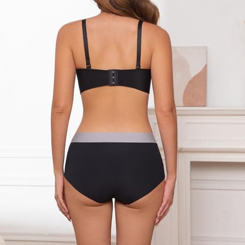 moonlight elves Womens Seamless Boy Shorts Underwear, No Show Boyshorts Panties For Women，Hipster Stretch Boxer Short Briefs Panty With Cotton Crotch 4 Pack, MultiPack, Size L - Thumbnail 3
