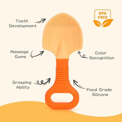 Gardening Tools Baby Teething Toys, Baby Essentials, Shovel & Rake Teething Toys for 3-6 6-12 Months, Food Grade Silicone Teether Infant Toy,First Gifts Christmas Stocking Stuffers for Babies BPA Free - Thumbnail 6