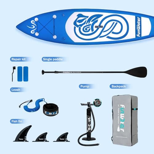 FunWater 10'×31"×6" Inflatable Stand Up Paddle Board with Premium SUP Paddleboard Accessories, Wide Stable Anti-Slip EVA Deck,Paddle Boards for Adults & Youth of All Skill Levels - Thumbnail 4