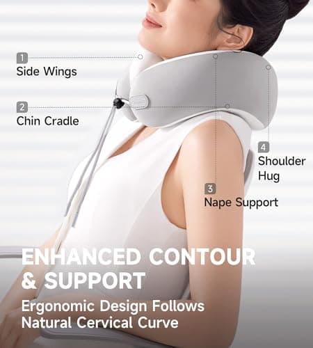drembloo Neck Pillow Airplane, CertiPUR-US® BASF Memory Foam Cooling Travel Pillows for Sleeping, Adjustable Flight Sleep Pillow with Comfortable Breathable Cover, Portable Plane Accessories - Thumbnail 6
