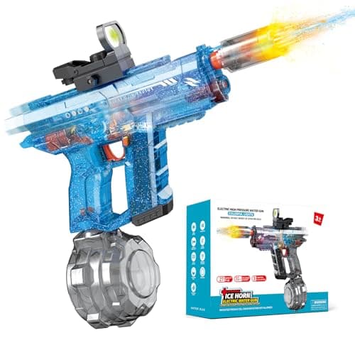 FlashyU Electric Water Gun for Adults Kids, Powerful Automatic Squirt Waterguns Pistol, Summer Outdoor Beach Pool Swimming Backyard Party Games Gifts Toys for Teen Boys 8+, Blue - Image 1