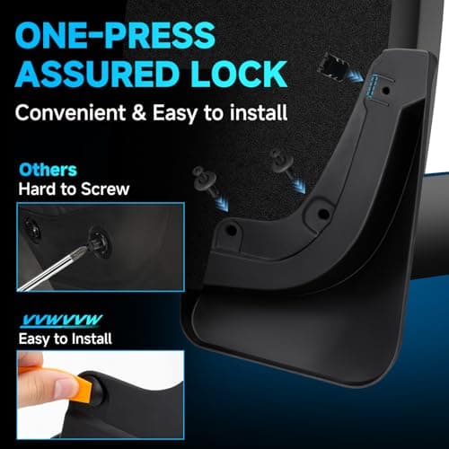 Mud Flaps for Tesla Model Y Juniper 2025-2026, Model Y Juniper Accessories All-Weather Mud Guard Body Kits, Tesla Model Y Mud Flaps 2025 2026, No-Drill Thick & Durable Splash Guards (Set of 4) - Thumbnail 5