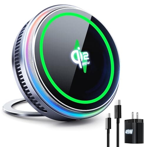 Qi2.2 25W for MagSafe Charger Ultra Fast Charging Cooling Pad Magnetic Wireless Charger for iPhone 12-17 Series & Android (5ft C to C Cable & 45W Adapter Included)