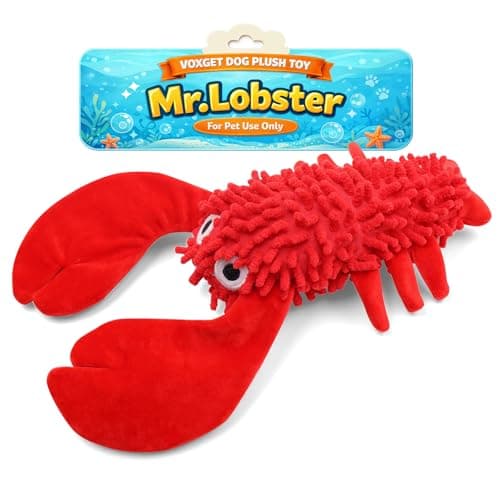 VOXGET Dog Squeaky Toys for Puppy Play, Interactive Plush Crinkle Toys for Small Medium Dogs Keep Busy, Cute Soft Stuffed Animal Toy for Puppies Reduce Boredom, Not for Aggressive Chewers (Lobster) - Image 1
