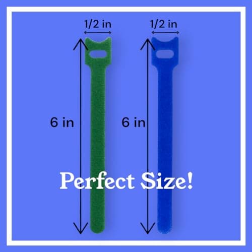 60PCS Reusable Cable Ties Hook and Loop Straps, 6 Inch Colored Cord Ties Cable Management Cord Organizer for Desk Wire Organizers for Power Electronic Cords Charging Computer Cables - Thumbnail 2