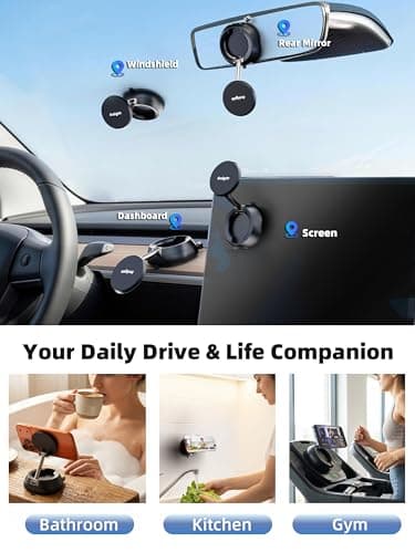 Treligate 2026 Upgraded Vacuum Magnetic Phone Holder, [108+ LBS] Heavy Duty Suction Cup Car Phone Mount for Dashboard, Gym & Desk, MagSafe Car Mount for iPhone 17 16 15 Pro Max - Thumbnail 5