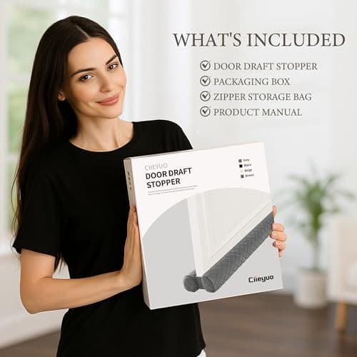 Ciieyuo® All-Weather Door Draft Stopper – Universal Under Door Seal & Sound Proofing Strip | Blocks Drafts, Light, Odors | Works on Windows, Garage, RV Doors - Thumbnail 3