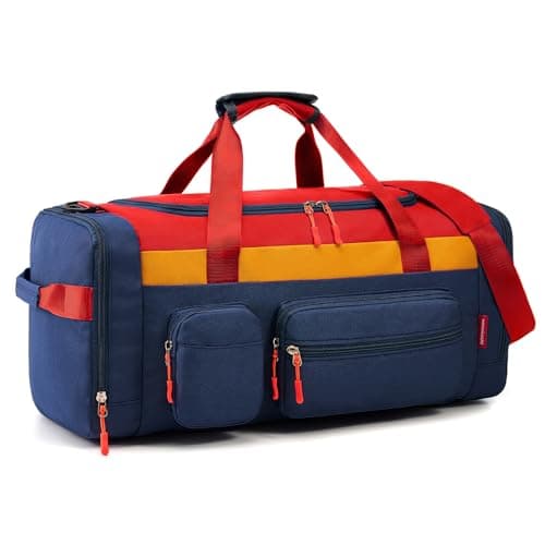 WOOMADA Kids Travel Bag with Shoe & Wet Pockets, Carry On Duffle Bag for Overnight Trips, Sports, School(dark blue) - Image 1
