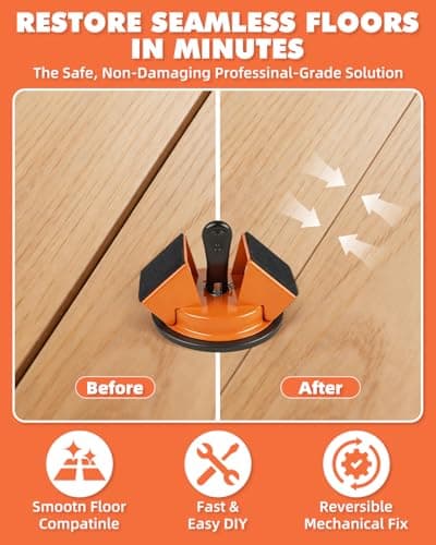 Floor Gap Fixer Tool Kit with Rubber Mallet, Dual 45° Striking Tool for Laminate & Vinyl Plank Flooring, Heavy Duty Suction Cup Set with 8 Sticky Pads & Gap Cleaning Brush - Thumbnail 2