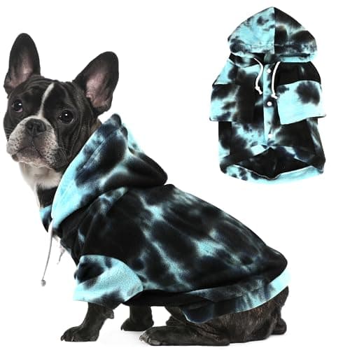 Mklhgty Tie Dye Dog Hoodie, Winter Coat for Small Dogs - Ultra-Soft Adjustable Warm Hood, Breathable Comfort Fabric for Daily Use - Image 1