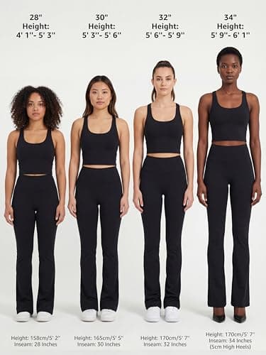 Sunzel Sunzfly Invisible Butt Scrunch Flare Leggings for Women, Mini Flared Yoga Pants with Tummy Control and High Waist 30" Periwinkle Small - Thumbnail 6