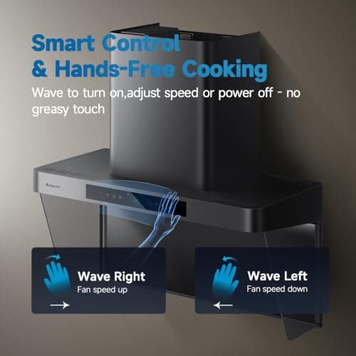 Arspura P2 15m/s Smart Range Hood 36 inch Wall Mount Kitchen Hood with IQV - Thumbnail 5