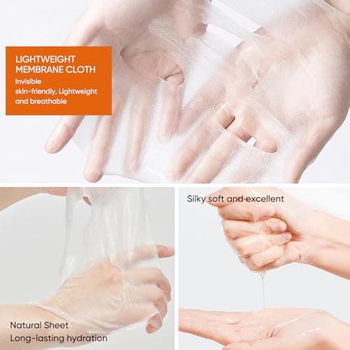 Sheets Face Masks Skincare for All Skin Types, Hydrating Facial Sheets Mask for Firming, Sheet Mask with Cherry Blossom Cactus Aloe Vera Facial Sheet For Moisturizing, Soothing, Face Mask for Women - Thumbnail 5