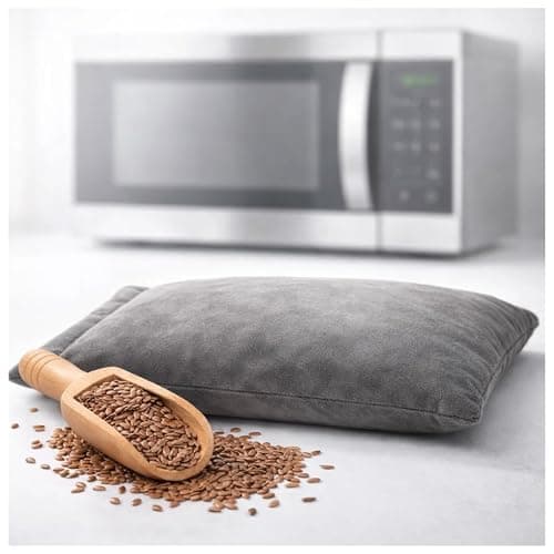 Microwavable Heating Pad for Period Cramps, Machine Washable Cover Heating Pad, Portable Menstrual Microwave Heating Pad- Unscented (Gray Pillow) - Image 1