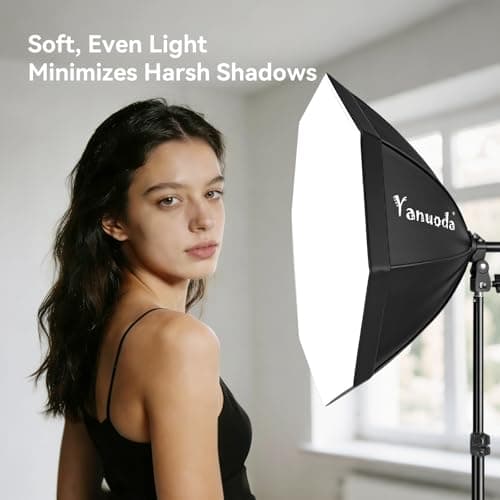 Yanuoda Softbox Lighting Kit 20"x20" - Photography Studio Light with Stepless Remote, Adjustable LED Soft Box for YouTube Video Recording, Streaming, Product Photography & Zoom - Thumbnail 3