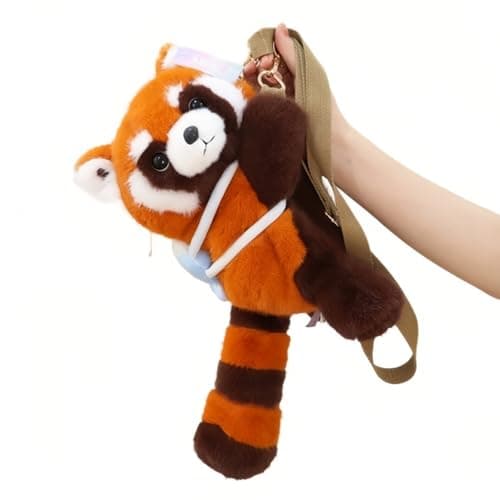 buyborgood Stuffed Animal Backpack Crossbody Bag Realistic Plush Shoulder Bag - Thumbnail 4