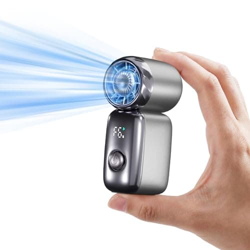 Ultra Mini Fan Handheld, Personal Portable Fan USB Rechargeable, 6 Speed 20000 RPM Small Fan Gift for Travel Essentials, Makeup, Eye lash, Wedding, Beach, Women/Girl/Teen/Mom Day/Hot Flashes (Gray) - Image 1