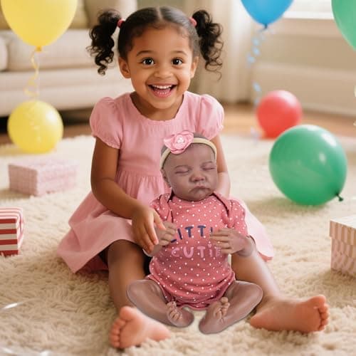 Milidool Reborn Baby Doll Black Girl ?18-Inch Realistic Lifelike African American Newborn Handmade Doll with Real Life Soft Weighted Body and Accessories ?Gift for Kids Ages 3 and Up - Thumbnail 3
