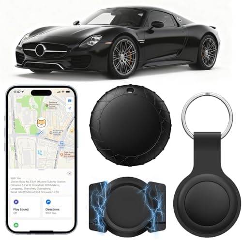 GPS Tracker for Vehicles with Magnetic Case Work with Find My (iOS Only)-No Monthly Fee Subscription No SIM Card Required, Waterproof,Real-Time GPS Tracking Devices or Cars, Trucks, Anti-Theft(Black) - Image 1