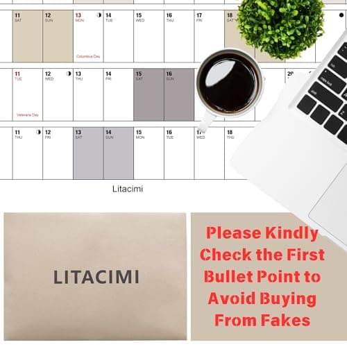 Yearly Wall Calendar with Holidays, Full Year Calendar One Page, Annual Year Wall Calendar with Stickers, Horizontal, 23"X 33" (Open), Paper Folded - Thumbnail 2