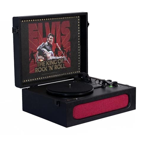 Arkrocket x Elvis Bluetooth Protable Record Player 3-Speed Bluetooth Input and Output Turntable Built-in Speakers with Magnetic Cartridge Auto Off - Elvis Presley '68 - Thumbnail 3