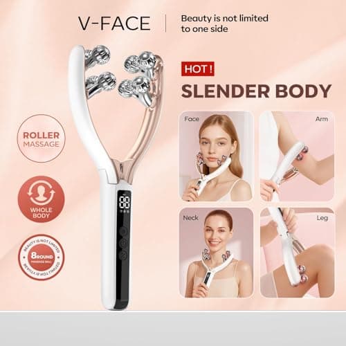 Doge&Vollar Facial Massager Face and Neck | Shaper & Slimmer for Women | Korean Skin Care | Lymphatic Contour Face Brush Face Roller Lymphatic Drainage | Rechargeable for Home & Travel Use - Thumbnail 2