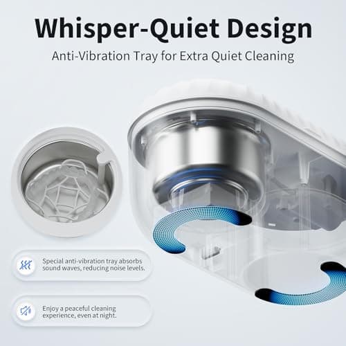 Ultrasonic Denture Cleaner with Automatic Clean, Drain & Dry, 45kHz Retainer and Night Guard Cleaning Machine with Built-in Drainage Chamber, Low-Noise Design for Aligners, Braces & Dental Appliances - Thumbnail 6