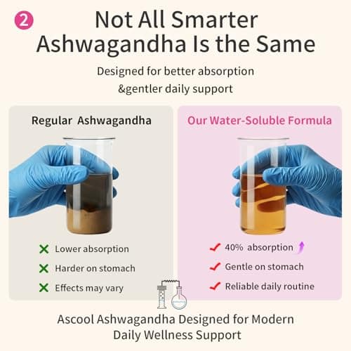 Ascool Ashwagandha Gummies for Stress Relief & Clam with Magnesium + Vitamin D – 90 Count Sugar-Free, Vegan Ashwa Supplements - Thumbnail 3