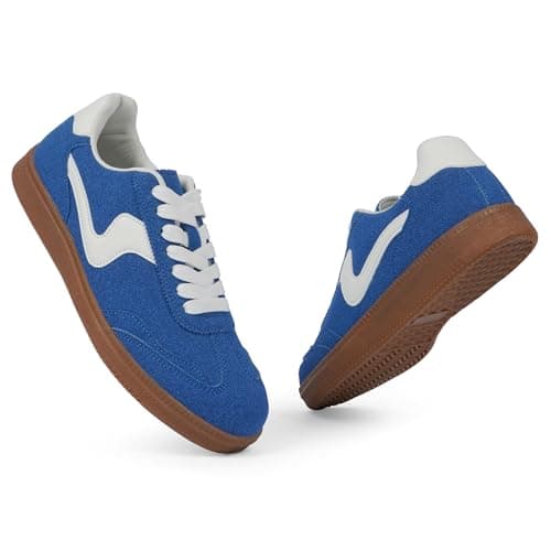 Tigeridea Sneakers for Women Business Casual Blue Blue Tennis Shoes Comfortable Lace up Slip on Women's Fashion Sneakers Size 8.5 - Thumbnail 5