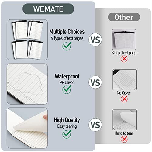 WEMATE 10 Pieces Notepad Holder Set Pocket Notebook - Included Mini Pocket Notepad Holder Set with 8 Memo Book Refills and Metal Pen for Meetings, Daily Records, and Notes 3 x 5 Inch (Brown) - Thumbnail 4