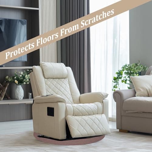 Recliner Pads for Hardwood Floors, Under Chair Mat Floor Protector, Keep Furniture from Sliding, Rubber Mats for Rocking Chair, Floor Furniture Pads 27.5in - Thumbnail 6