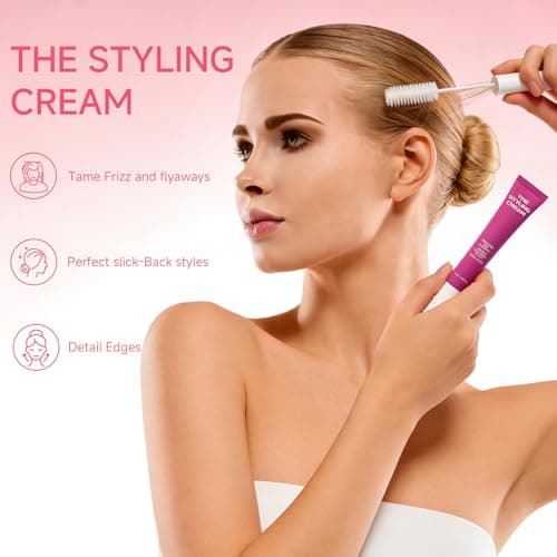 FAMIKYA Hair Mascara for Flyaways, Fly Away Hair Stick, Wax Stick for Hair, Lightweight Anti Frizz Slick Back Hair Styling Wax Stick, Taming Wand Gel for Smoothing Women Girls - Thumbnail 3