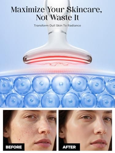 GIHWRRI Red Light Therapy for Face and Neck, 7-Color Face Massager Tool for Anti-Aging & Wrinkle Reduction, Rechargeable LED Phototherapy Device with Heat & Vibration, At-Home Skincare Gift for Women - Thumbnail 3