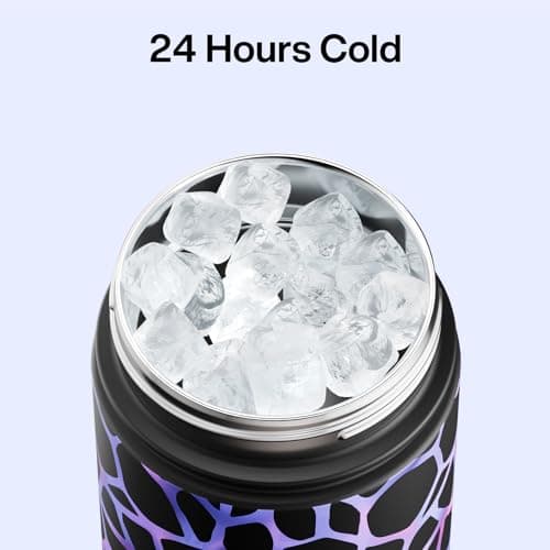 ENCOOL Insulated Water Bottle with Straw Stainless Steel Water Bottle, Glow in the Dark, Leak-Proof, BPA-Free, Keeps Cold for 24 Hours for Sports, Travel, School (26 oz, Bubble) - Thumbnail 6