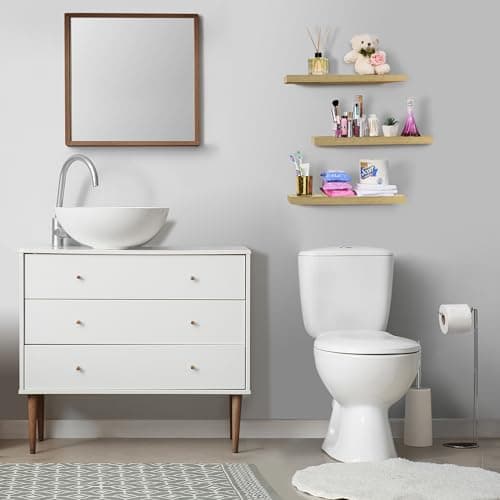 Sorbus Floating Shelves for Wall - 24" Bathroom Shelves, Wall Decor for Bedroom, Kitchen, Living Room, Home Decor & Book Storage - Mounted Floating Shelf with Invisible Brackets (Maple Wood, 2 Pack) - Thumbnail 2