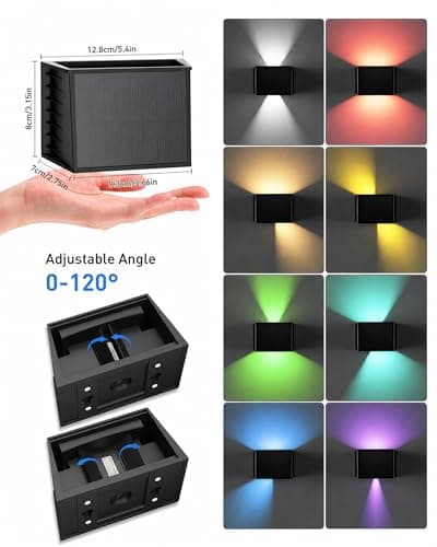 CORESLUX Solar Wall Lights Outdoor, Up and Down Outdoor Solar Lights, IP65 Waterproof Solar Powered, Color Changing Warm Cool Solar Sconce Lights for House/Backyard/Railing/Wall/Step/Patio - Thumbnail 5