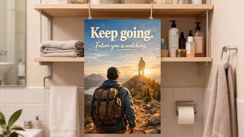 Vintage Tin Sign - Keep Going, Future You is Watching – Motivational Metal Art Poster for Home, Office, Gym, Workshop – Inspirational Quote for Persistence & Success – 8x12 Inch - Thumbnail 2