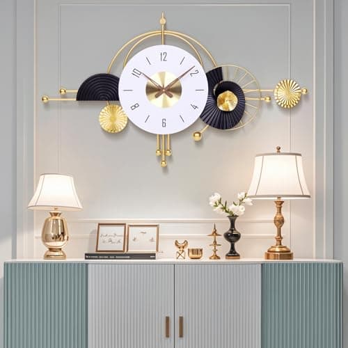 38x22 Inch Modern Silent Wall Clock, Oversized Statement Decor for Entryway - Thumbnail 3