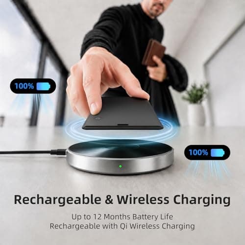 UQO Wallet Tracker Card, Works with Apple Find My, Wireless Charging Rechargeable Item Finder for Wallet, Passport & Travel, iOS Only - Thumbnail 5