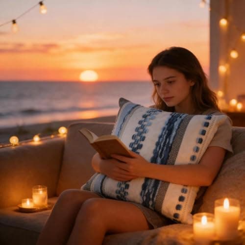 yuboo Summer Coastal Decorative Throw Pillows Set of 2, 18x18 Blue and White Textured Tufted Pillow Covers, Nautical Beach House Decor for Couch, Sofa, Bedroom and Patio (Inserts Not Included) - Thumbnail 5
