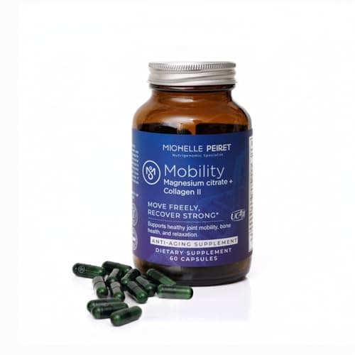 Michelle Peiret Mobility - Magnesium + Collagen Supplement with Hyaluronic Acid & Vitamin C | Supports Bones, Joints & Muscles | Gluten-Free & Non-GMO | 60 Capsules for Men & Women - Image 1