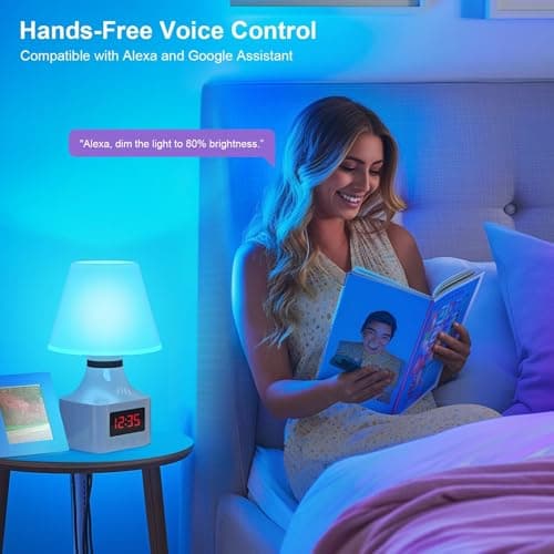 FRIDEKO HOME LED Smart Light Bulbs - Wi-Fi & Bluetooth Light Bulbs, Color Changing Light Bulb Compatible with Alexa and Google Assistant, A19 E26 RGBTW Light Bulb, 800LM (4 Pack) - Thumbnail 3