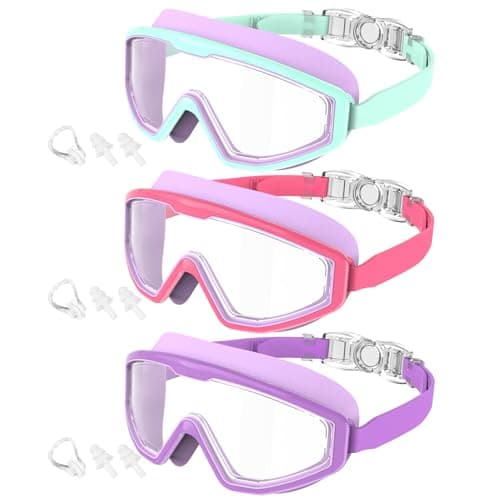 CIFOYA Kids Swim Goggles, 3 Pack Swimming Goggles for Kids 4-16, Anti-Fog UV Protection Pool Glasses for Boys Girls - Image 1