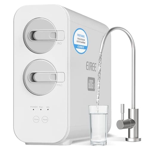 Eiree C6 Tankless Reverse Osmosis System, NSF/ANSI 42 & 58 & 372 Certified, 600GPD Under Sink RO Water Filter with 2:1 Pure to Drain Ratio, Reduces TDS & Odor for Clean Drinking Water