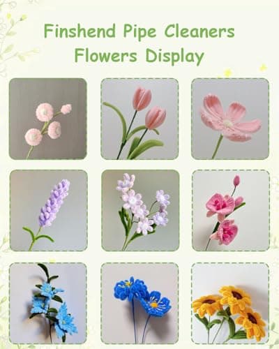 400 Pcs Pipe Cleaner Flower Kit, Pink Pipe Cleaners Bulk, 4 Color Fuzzy Sticks Set for Tulip Flowers Making, Thick Chenille Stems for Arts DIY Craft as Gift (Pink) - Thumbnail 4