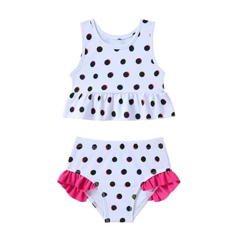 YWFSHOP Baby Swimsuit Girl Two Piece Bathing Suit Toddler Girls Summer Beach Ruffle Tankini Swimwear 1-7Y - Image 1