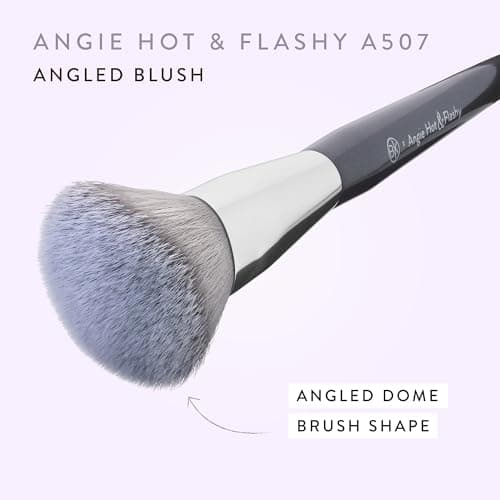 BK BEAUTY - ANGIE HOT & FLASHY A507 ANGLED BLUSH BRUSH – For Blush, Bronzer & Contour, Fluffy Angled Brush for Seamless, Streak-Free Finish - Thumbnail 4