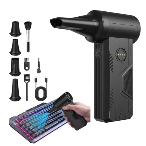 Efficore Super Power Compressed Air Duster – 110,000 RPM Cordless Electric Air Duster, 15W Fast Charging, 4 Speeds, Durable Mini Clean Duster - Replaces Canned Air for Keyboard, PC & Car Cleaning - Image 1